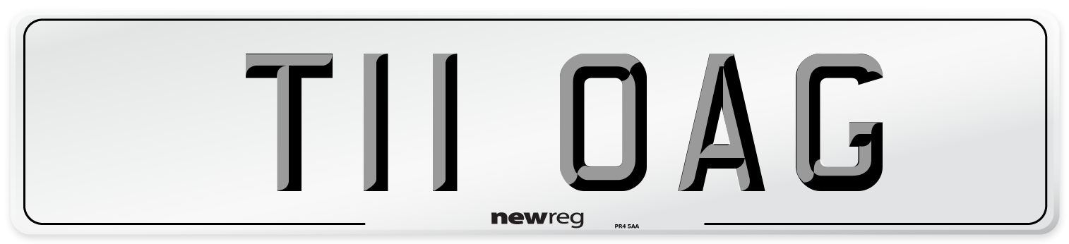 T11 OAG Number Plate from New Reg
